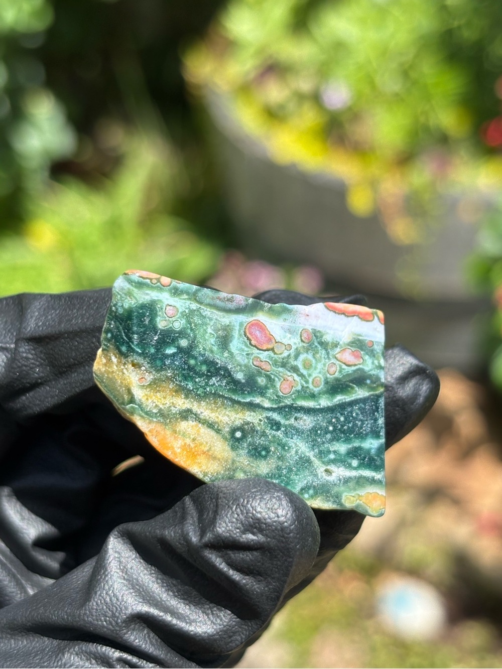 Small Ocean Jasper Crystal Freeform - Polished Sea Jasper - Orbicular Jasper